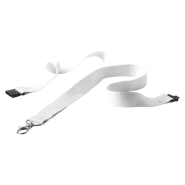 Tour de cou en polyester - Mousqueton métal et boucle anti-étranglement - Couleur blanc - Poids 11g_1