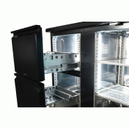 Arrière bar réfrigérée noir 2 portes et 2 tiroirs l2002mm 7450.0321 COMBISTEEL_1