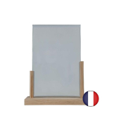 Porte menu de table en bois brut avec plexi format A4 - Fabrication française - Référence : LSTF55BRUT-PLEXI_1