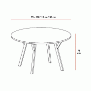 Table de collectivité ronde Nexos - Mobel Linea - 130, Anthracite_1