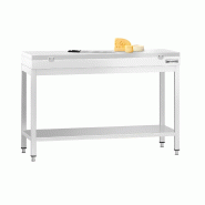 Table inox de découpe avec plan blanc - Profondeur 700 mm | Ggm - 1200_1