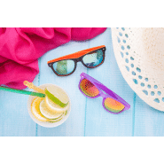 Lunettes de soleil - monture bicolore en plastique - verres métalliques - protection UV 400_1