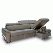 Canapé d'angle Réaumur convertible express 160 cm - Sommier à lattes, matelas 16 cm, tweed gris silex - Design contemporain et fabrication italienne_1