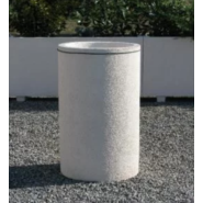 Corbeille Ronde Aphrodite 60 - Béton élégant - Option antigraffiti - Diamètre 60 cm - Hauteur 100 cm - Volume sac 150 L_1