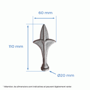 Pointe Ø20mm - H.110 x L.60mm_1