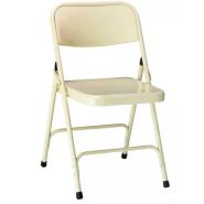 Chaise pliante en métal - Assise et dossier en acier galbé - Ossature Ø 22 mm avec renforts - Peinture époxy - 4 coloris au choix_1