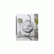 Chaise suspendue casablanca – MTF – acier/rotin noire – 3exn0059_1