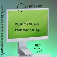 Chariot médical informatique LCD/PC Cart H Class LD - Ergonoflex - 29 kg - réglable en hauteur avec technologie brevetée StS_1