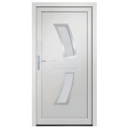 Vidaxl porte d'entrée blanc 98x208 cm pvc 3187923_1