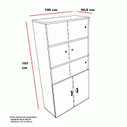 Armoire haute version bibliothèque - Mobel Linea - Gris_1