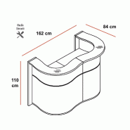 Banque d'accueil compacte WAVE - MDD - Blanc brillant_1