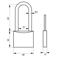 Cadenas à clé Thirard - Aluminium massif 40 mm - Anse 1/2 haute - Coque PVC noire_1
