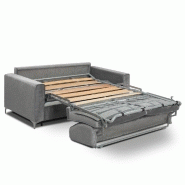 Canapé convertible express Jackson - Matelas comfort Bultex® 12 cm - Sommier lattes bois - Polyuréthane gris clair_1