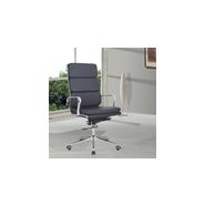 Fauteuil de bureau n°124 - dossier haut - similicuir rembourré - base chromée - réglable_1