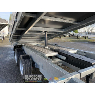 Remorque Tri-benne SARIS - 356 x 184 - PTAC : 3500 kg - 2 Essieux - Freinée - Pompe électrique - Référence K3 356 184 3500 2 E_1