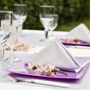 Serviette intissé parme effet tissu 40x40cm - par 600_1