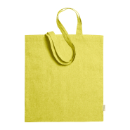Tote bag - sac publicitaire en coton recyclé - anses longues - 120 g/m² - couleur jaune_1
