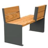 Banc public KUB - fixation par tiges d'ancrage - différentes longueurs et matériaux - acier et bois_1