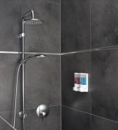 Distributeur de savon mural - Basic Duo Pearl - 2 réservoirs de 350 ml - plastique résistant à la corrosion_1