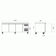 Tour pâtissier plan en granit 3 portes 580 L_1