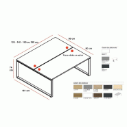 Bureau Bench 2 personnes Ogi Q - MDD - 120, Anthracite, Blanc, Non_1
