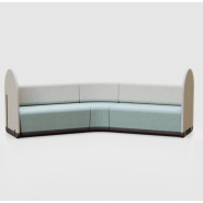 Canapé scolaire modulaire incurvé avec dossier - Base disponible en 3 couleurs - Kalin Curved Complete_1