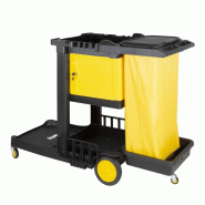 Chariot de nettoyage avec armoire verrouillable noir | Jantex - FU998_1
