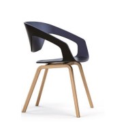 Ensemble de 4 fauteuils LINER - Monocoque polypropylène - Pieds bois - 4 finitions - Référence 8115 SR M_1