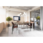 Grande table de réunion Cowork' - 6 longueurs disponibles - Avec ou sans boîtiers électriques intégrés et bacs de plantes_1