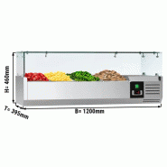 Saladette réfrigérée à poser 4 bacs gn 1/3 - vitrine à ingrédients de 120 cm_1