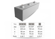 Bloc béton empilable - largeur 0.75m - modulable et facilement transportable_1