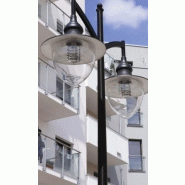 Mât d'éclairage public en aluminium - hauteur 4 à 5 m - diamètre base 120 mm - crosses soudées_1