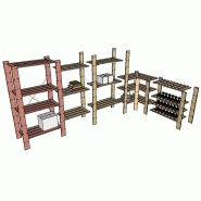 Étagère en pin - 4 tablettes - l.82 x p.40 x h.170 cm - finition brute à peindre - charge 100 kg par tablette_1