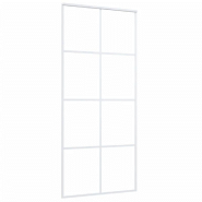 Vidaxl porte coulissante verre esg et aluminium 90x205 cm blanc 151672_1