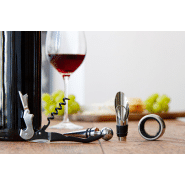 Set à vin 4 pièces - Acier inoxydable - Coffret en forme de livre en papier kraft recyclé_1