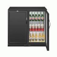 Arrière-bar deux portes pleines pivotantes Série G noir 208L | Polar - GL016_1