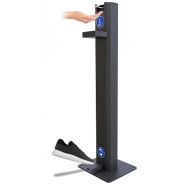 Borne avec pédale mécanique - distributeur de gel hydroalcoolique - Ingitek - acier noir (capacité 1 litre)_1