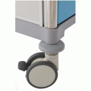 Chariot de soins hospitalier - 2 tiroirs - Bleu ciel - 63004 - Aluminium et Inox AISI 304_1