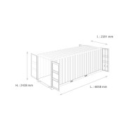 Conteneur 20 pieds double door - Longueur 6m - Surface 34m3 -  idéal pour le stockage, le self-stockage et les projets d'aménagement sur mesure_1