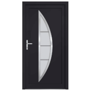 Vidaxl porte d'entrée anthracite 108x208 cm pvc 3187878_1