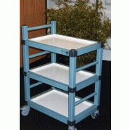 Chariot de service sur mesure en PVC - 100% hygiénique et robuste - Roues en nylon ou caoutchouc_1