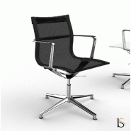 Fauteuil de réunion Evole en résille - Mobel Linea - Noir_1