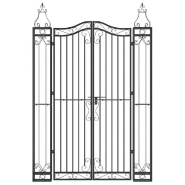 Vidaxl portail de jardin noir 121x8x180 cm fer forgé 363433_1