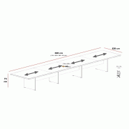 Grande table de réunion rectangulaire TAK - Mobel Linea. - Non, Blanc, 600_1