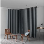 Rideaux acoustiques - tissu Snowsound Fiber - structure en métal chromé réglable et amovible_2