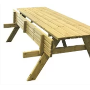 Table pique-nique Munich - Pin du Nord traité autoclave classe IV - Bancs rabattables - Modèle PMR - Plateau 230 cm_1