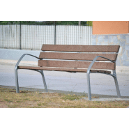 Banc public Neobarcino REBNEW UM304NPRH - Piètement en fonte ductile et lattes écologiques_1