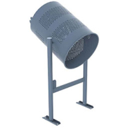 Corbeille en métal perforé 60 litres - Acier basculant - Fixation au sol - Modèle avec ou sans couvercle_1