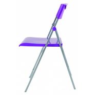 Cpsmile P - Chaise pliante Alba - Structure en acier stable et finition glossy prune_1