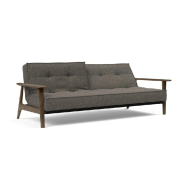 Innovation Living - Canapé-lit design Splitback Frej convertible 115*210 cm - Chêne fumé et tissu Flashtex Dark Grey_1